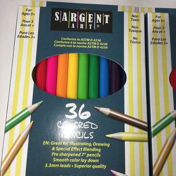 Sargent Art 36 Assorted Colored Pencils 7" Sharpened NonToxic Illustrate Drawing - Picture 3 of 12